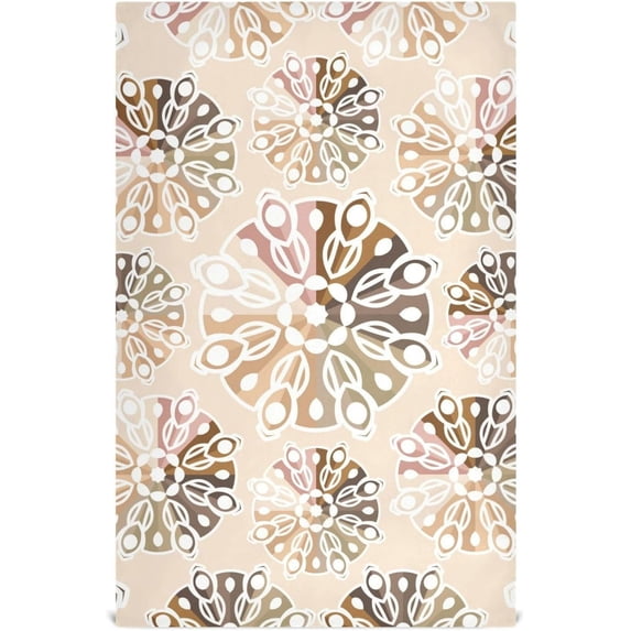 Coolnut Medallion Kitchen Dish Towel Set of 6, Soft Absorbent Drying Dishcloths Dish Towels with Hanging Loop for Kitchen Bathroom Bar Home Decor, 28 x 18 Inch Washcloth Gift