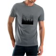 thumbnail image 1 of Coolnut Men's T Shirt Odor Protection Short, Old Cemetery Silhouette Mens Short Sleeve Tees, Grey Crew-Neck Casual Tee Shirts, L, 1 of 6