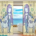 thumbnail image 1 of Coolnut Mermaid with Unicorn Sheer Gauze Door Curtain Window Curtain Drapes for Living Room Kids Bedroom Window Treatment W55 x L84 In 2 Panels, 1 of 4