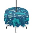 thumbnail image 1 of Coolnut Mermaids 60" Round Tablecloth with Zipper Umbrella Hole, Washable Spillproof Table Cloth Decorative for Picnic,Camping,Indoor and Outdoor, 1 of 7