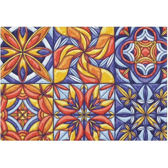 Coolnut Mexican Ceramics High Absorbent U-Shaped Contour Toilet Rugs Machine Washable,24"x20"