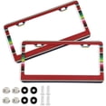 thumbnail image 1 of Coolnut Mexican Serape Blanket Stripes License Plate Frames 2pcs, Aluminum Universal Car License Plate Holder with Elliptical Hole for US Vehicles, 12"x 6", 1 of 7