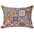 thumbnail image 1 of Coolnut Mexican Talavera Ceramic Plush Pillowcase, Luxury Soft King Pillow Case for Hair and Skin, Standard Size Pillow Covers with Zipper Closure, 20x26in Home Decor Gifts, 1 of 7