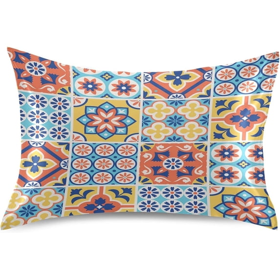 Coolnut Mexican Talavera Pillowcase Soft Breathable Satin Throw Pillow Covers Pillow Case Decor Giftsation for Sofa Bed Livingroom 20x26inch