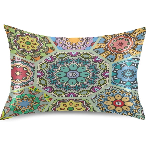 Coolnut Mexican Talavera Pillowcase Soft Breathable Satin Throw Pillow Covers Pillow Case Decor Giftsation for Sofa Bed Livingroom 20x30inch