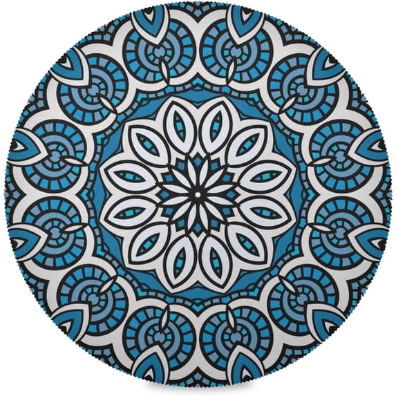 Coolnut Mexican Talavera Placemats Round Table Mats Non-Slip Washable Heat Resistant Waterproof Placemat for Kitchen Dining Coffee Table 15.4"(6PCS) Home Decor