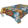 thumbnail image 1 of Coolnut Mexican Talavera Rectangle Tablecloth, Dust Proof Anti Wrinkle Wipeable Table Cloth Tabletop foration of Dinner Kitchen Wedding Holiday Party 54"x54" Decor Gift, 1 of 7