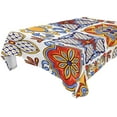 thumbnail image 1 of Coolnut Mexican Talavera Tablecloth 60"x108", Waterproof Washable Polyester Square Table Cover, Durable Tablecloth for Kitchen Dining Table Party Decor, 1 of 7
