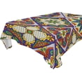 thumbnail image 1 of Coolnut Mexican Talavera Tile Ceramic Tablecloth Durable Square Table Cloth Waterproof Stain Proof Camping Tablecloths for Outdoor Picnic Family Dinner Restaurant 60 x 90 Inch House Decor, 1 of 7