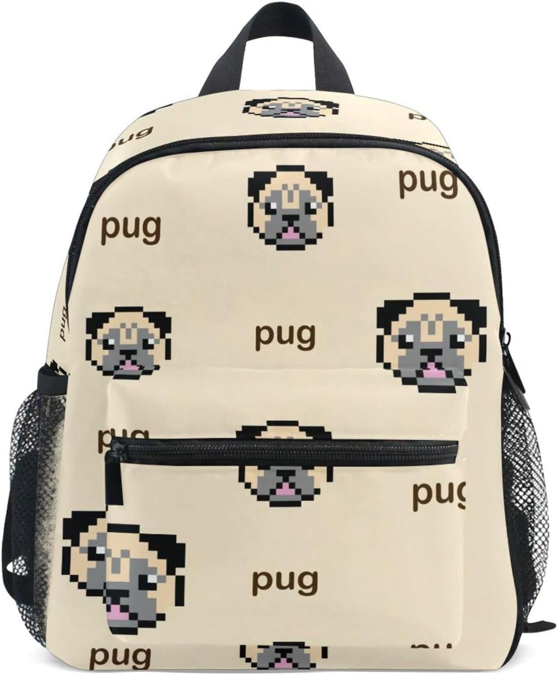 Coolnut Mini Backpack Pug Face Pixel Cute Pattern School Bag For Kindergarten Kids with Name Tag 12.6 inch Walmart