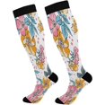 thumbnail image 1 of Coolnut Mixed Flowers Print Compression Socks for Women&Men Circulation-Best Support for Nurses,Running,Athletic-1 Packs, 1 of 7