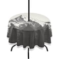 thumbnail image 1 of Coolnut Mountain Round Tablecloth 60" Outdoor Table Covers with Umbrella Hole and Zipper for Kitchen Dining Picnic Party Home Decor, 1 of 7