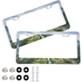 thumbnail image 1 of Coolnut Mountains 2 Holes Car License Plate Frames 2PCS, Car License Plate Holder with Screw Caps Cover Set Automotive Exterior Parts Decoration for US Vehicles, 1 of 7