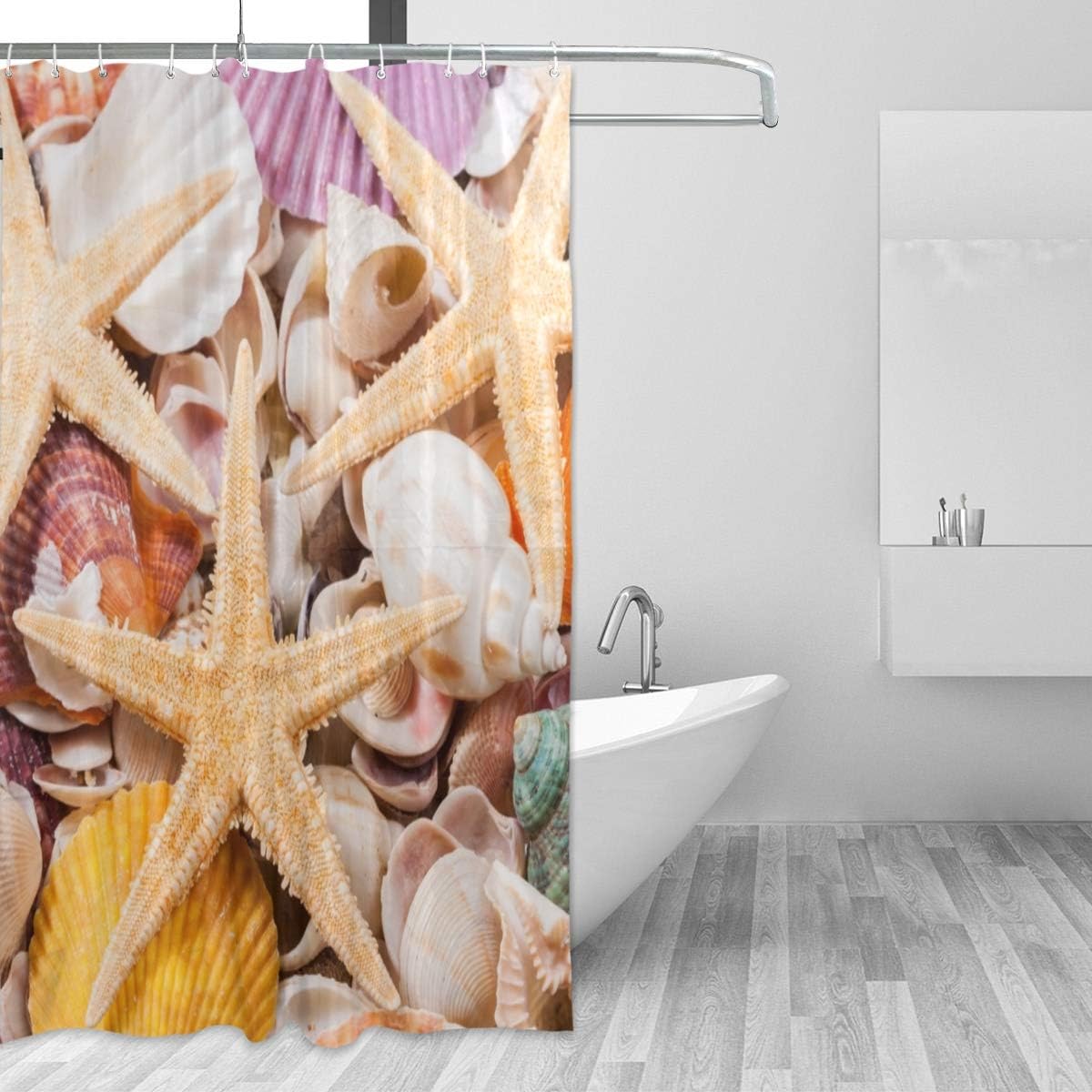 Coolnut Much Shells Starfishes Bath Shower Curtain Liners 72