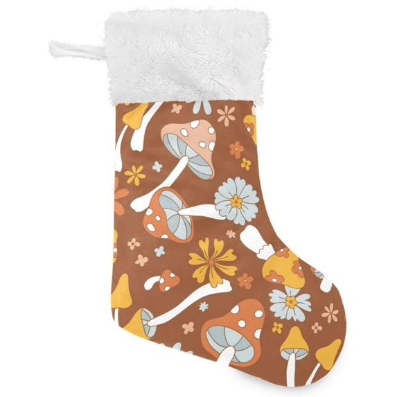 Coolnut Mushroom Christmas Stocking Personalized Large Candy Stocking, Xmas Stockings Decoration Hanging Gift for Family Holiday Party Ornaments Decor Fireplace