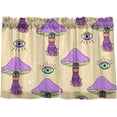 thumbnail image 1 of Coolnut Mushroom Kitchen Curtains 2 Panels, UV Protected Tier Curtains Half Window Curtains Kitchen Tiers for Guest Room Bathroom Sink Laundry Room Basement,24 x 27 Inch, 1 of 6