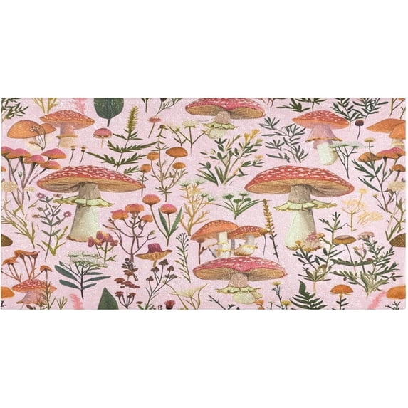 Coolnut Mushroom Leaves Bathroom Rug Mat Ultra Soft Non Slip and Absorbent Plush Rugs Washable Quick Dry Bath Rugs 39 x 20 Inches Home Decor