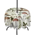 thumbnail image 1 of Coolnut Mushroom Round Tablecloth with Zipper Umbrella Hole, Waterproof Washable Polyester Fabric Table Cover for Outdoor Patio Garden Party, 60", 1 of 7