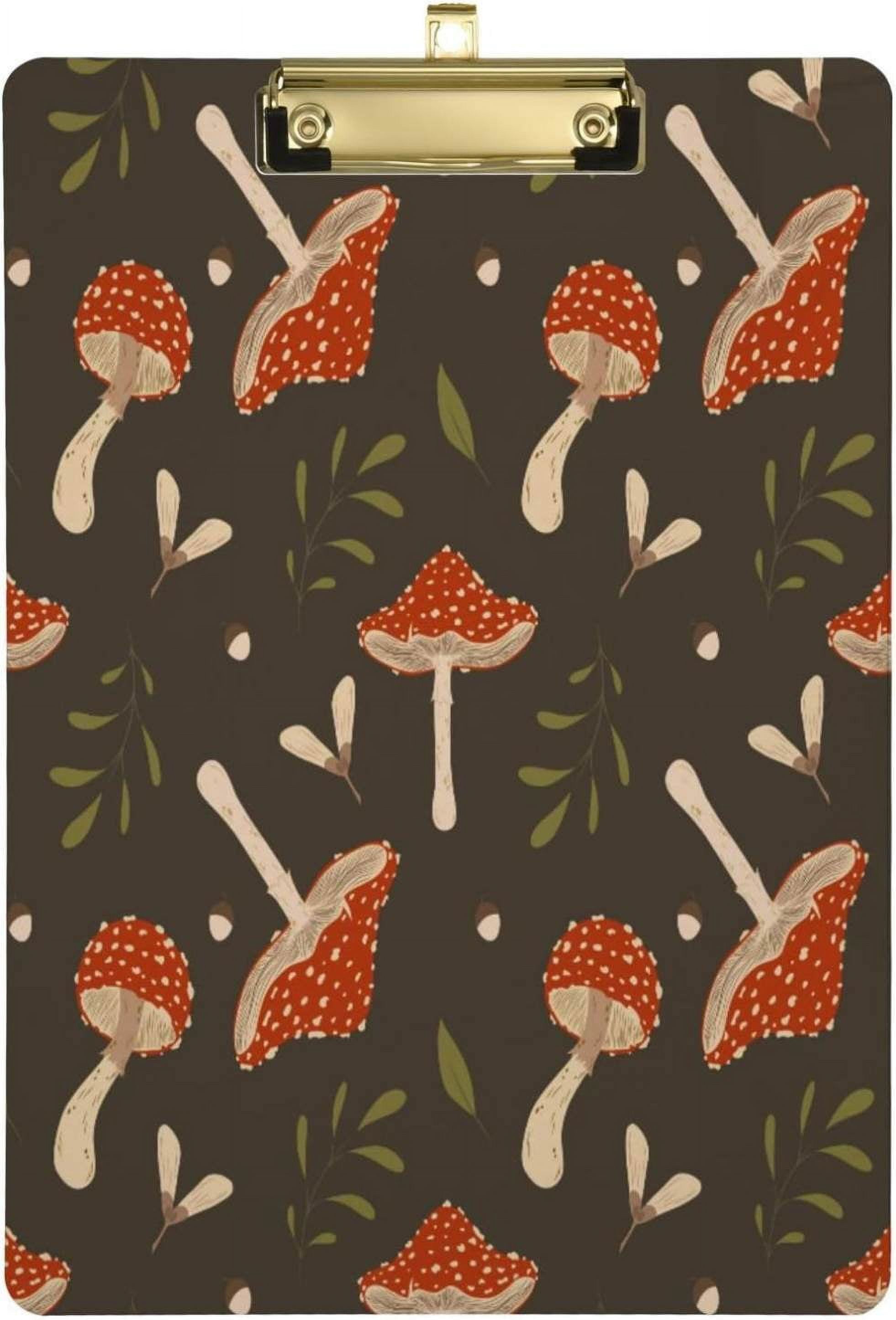 Robust Birds Retro Mushrooms Acrylic Clipboard – A4 Size With Low Profile Clip, Cute Office & School Supplies - View #10