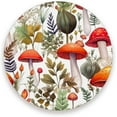 thumbnail image 1 of Coolnut Mushrooms White Coaster, Drinks Round Absorbent Stone Set with Ceramic Stone and Cork Base, Tabletop Protection Mats and Cups Place for 2PCS Home Decor, 1 of 5