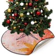 thumbnail image 1 of Coolnut Musical Notes Maple Christmas Tree Mats Waterproof Tree Skirt, Autumn Fall Leaves Xmas Tree Stand Tray Mat Floor Protector Pad for Holiday Party Decoration, 28.3", 1 of 6