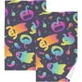 thumbnail image 1 of Coolnut Neon Halloween Bathroom Towels 2 Pieces 16×28 inches, Cotton Bath Towel Water Absorbent Lightweight Quickdry Towels for Bathroom Ktichen Travel Gym, 1 of 6