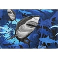 thumbnail image 1 of Coolnut Ocean Shark Bathroom Rug Rectangular Bath Mat Non Slip Bath Rugs Absorbent Shaggy Bathmats for Sink Shower 16" x 24" Home Decor, 1 of 7