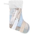 thumbnail image 1 of Coolnut Old Tile Wood Pattern Christmas Stockings, Personalized Large Christmas Stocking, Cute Snowflake Stockings 18" Xmas Stocking for Xmas Decorations Xmas Gifts, 1 of 7