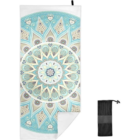 Coolnut Oriental Mandala Beach Towel, Fast Drying Extra Large Sand Free Lightweight Beach Towel Blanket for Swimming,Camping,Picnic,Yoga Gym Sports,31"x71"