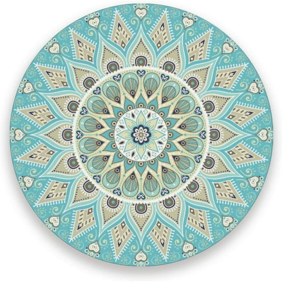 Coolnut Oriental Mandala Round Cup Coaster with Ceramic Stone and Cork Base 4PCS, Absorbent Cup Mats, Cup Protection Mat for Home, Kitchen and Bar108 Home Decor Gifts
