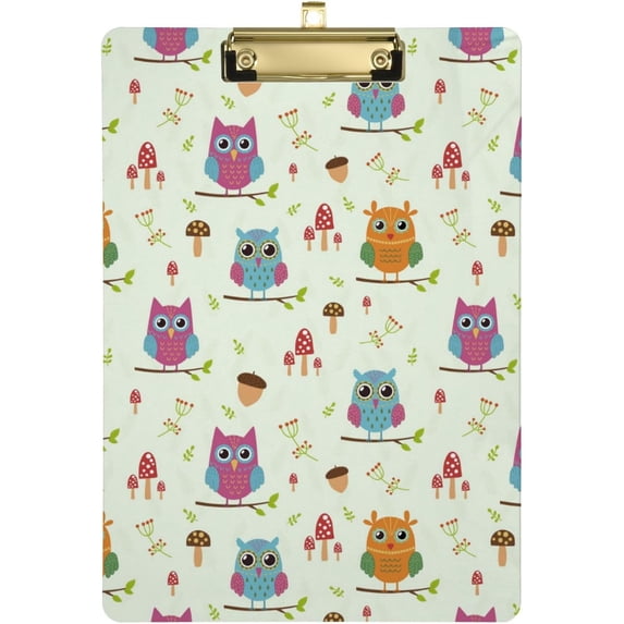 Coolnut Owl Clipboard, Acrylic Standard A4 Letter Size Clip Board with Low Profile Clip for Office, Classroom, Doctor, Nurse and Teacher Gifts