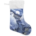 thumbnail image 1 of Coolnut Owls Christmas Stockings Snow Christmas Presonalized Large Stocking Sock, Set of 2 Xmas Party Winter Decor Candy Bag Family Holiday Gift, 17.7 Inch, 1 of 7