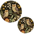 thumbnail image 1 of Coolnut Owls Flowers Round Woven Potholders Set Trivets for Hot Dishe Heat Resistant Non-Slip Trivets for Cooking and Baking Kitchen Home Decor, 1 of 7