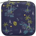 thumbnail image 1 of Coolnut PU Leather Jewelry Box, Cococnut Tree Palm Leaf Blue Travel Jewelry Case Portable Jewelry Organizer for Rings Earrings Necklaces Bracelets Storage Holder Boxes for Women Girls, 1 of 7