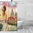 thumbnail image 1 of Coolnut Painting of Girl Venice Grand Canal Italy Bath Shower Curtain Liners 72"x72", 100% Polyester Waterproof Bath Curtain with C-Shaped Hooks for Bathroom Decoration 1 Panel, 1 of 5