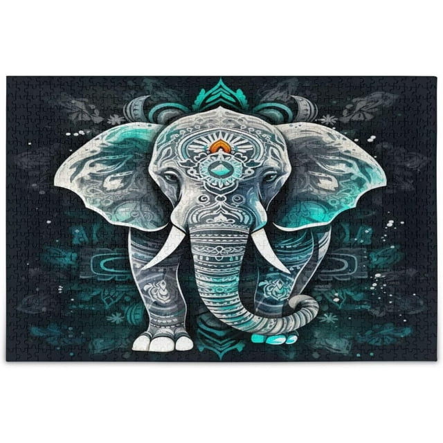 Coolnut Paisley Elephant 500 Piece Large Jigsaw Puzzle for Adults ...