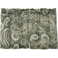 thumbnail image 1 of Coolnut Paisley Floral Kitchen Curtains 2 Panels, UV Protected Tier Curtains Half Window Curtains Kitchen Tiers for Guest Room Bathroom Sink Laundry Room Basement,24 x 27 Inch, 1 of 6