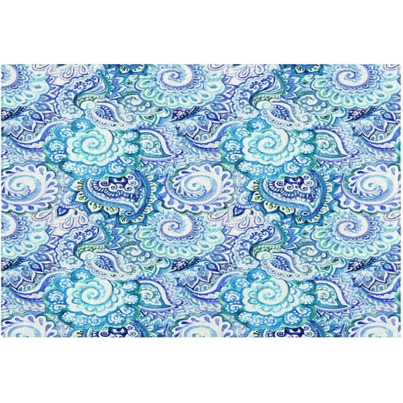 Coolnut Paisleys Blue Bathroom Rug - 16" x24" Ultra Soft Non Slip Bath Mat Absorbent Plush Shaggy Bath Rugs for Tub, Shower, Bath Room, Machine Wash Home Decor Gifts