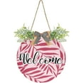 thumbnail image 1 of Coolnut Palm Dypsis Leaves Front Door Round, Hanging Welcome Sign, Front Door for Home, Farmhouse, Porch, Wall Hanging, Outdoor Home Decor, 1 of 7