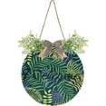 thumbnail image 1 of Coolnut Palm Leaves Welcome Sign for Front Door, Round Sign Hanging Welcome Sign Welcome Wreath for Farmhouse Porch Door Home Decor, 1 of 7