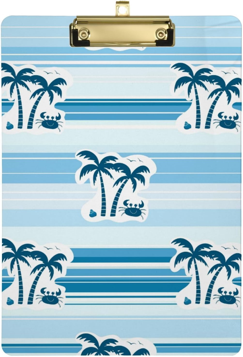 Susiyo Good Vibes Only Palm Tree Clipboard - 9"x12.5" PVC Board With Metal Clip & Hanging Hook