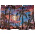 thumbnail image 1 of Coolnut Palm Tree Kitchen Curtains 2 Panels, UV Protected Tier Curtains Half Window Curtains Kitchen Tiers for Guest Room Bathroom Sink Laundry Room Basement,24 x 27 Inch, 1 of 6