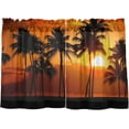 thumbnail image 1 of Coolnut Palm Tree Kitchen Curtains UV Protected Tier Curtains 2 Panels Kitchen Tiers Half Window Curtains for Guest Room Bathroom Laundry Room Basement, 24 x 27 Inch Home Decor, 1 of 7