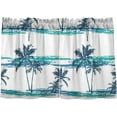 thumbnail image 1 of Coolnut Palm Tree Kitchen Curtains UV Protected Tier Curtains 2 Panels Kitchen Tiers Half Window Curtains for Guest Room Bathroom Laundry Room Basement, 36 x 27 Inch Home Decor, 1 of 7