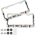 thumbnail image 1 of Coolnut Palm Trees License Plate Frame 2 Pack 2 Holes Car Aluminum License Plate Holder Automotive Parts Decoration Universal with Screw Caps Cover, 1 of 7