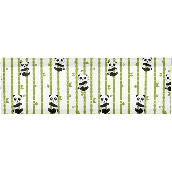Coolnut Panda with Bamboo Valance Faux Linen Small Window Curtains Short Rod Pocket Valances for Kitchen, Living Room, Bathroom, Modern, 54" L x 18" W Home Decor