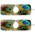 thumbnail image 1 of Coolnut Peacock Feathers Sink Splash Guard for Faucet 2 Packs Faucet Absorbent Mats, Ethnic Boho Faucet Handle Drip Catcher Quickly Drying Mat for Kitchen Counter Bathroom, 30"x5.5" RV, 1 of 7
