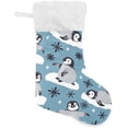 thumbnail image 1 of Coolnut Penguins and Snowflakes Christmas Stockings 17.7 Inch Gift Holders for Party Holiday Decorations Ornaments (1 Pack) Decor Gifts, 1 of 7