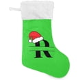 thumbnail image 1 of Coolnut Personalized Christmas Stockings 17.7 inch Customized Christmas Monograms R Green Xmas Stockings Socks Fireplace Hanging Stockings for Family Christmas Decoration, 1 of 6