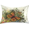 thumbnail image 1 of Coolnut Pillowcase for Hair and Skin Silk Pillowcase, Butterfly Flower Soft and Breathable Slippery Satin Pillowcase Covers for Sleep Decor Giftsation King Size 20''×40'', 1 of 7
